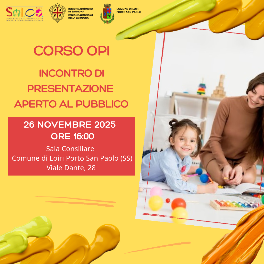 Locandina incontro presentazione corso OPI Loiri 26 Novembre 2025