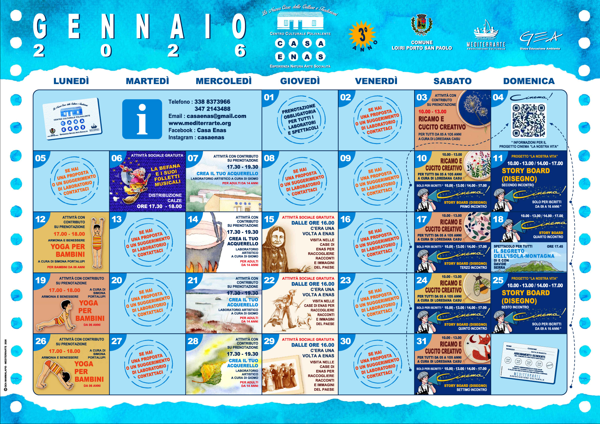 Calendario Casa Enas Gennaio 2026 1