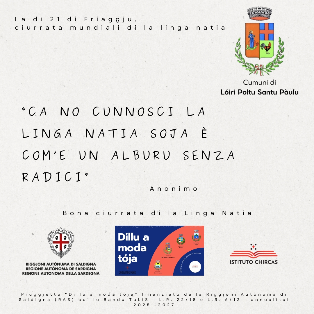 Locandina Ciurrata di la Linga Natia Loiri Porto San Paolo