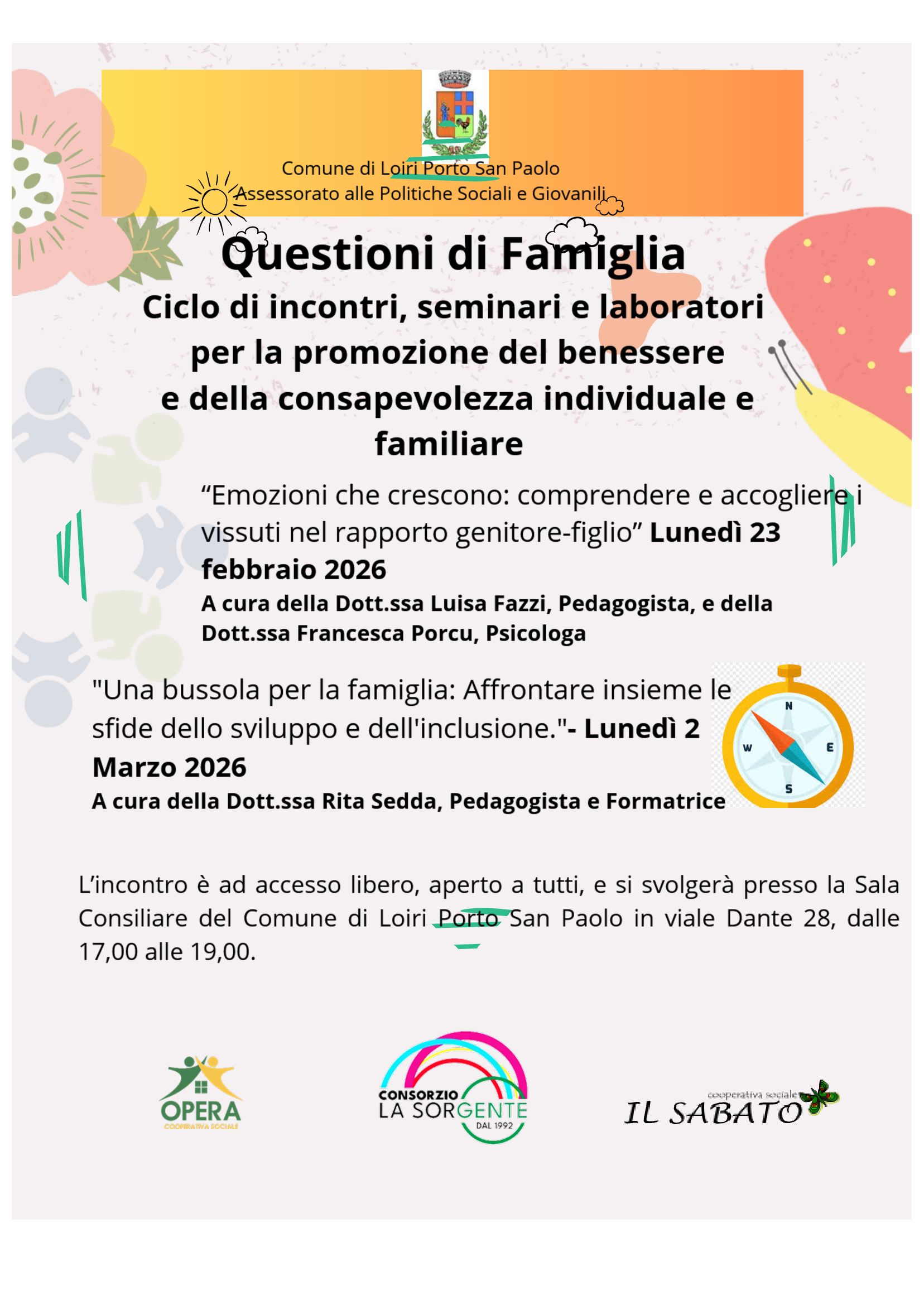 23 febbraio e 2 marzo 2026 seminari Sedda Porcu Fazzi