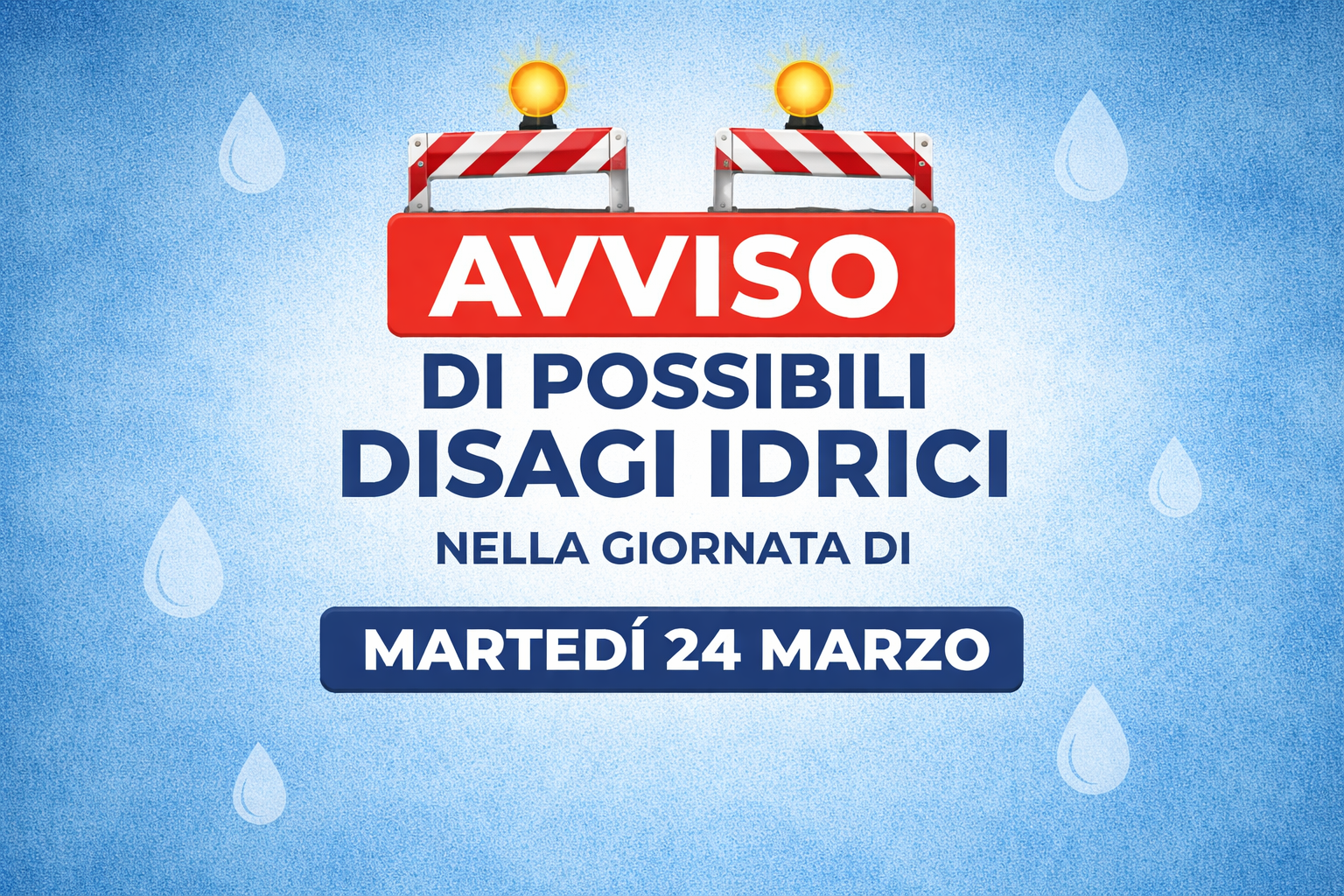 Locandina di disservizio idrico